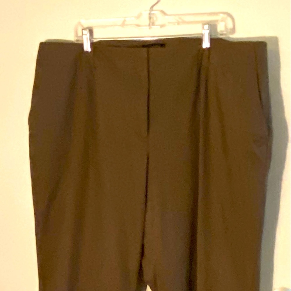 Front closure olive colored khaki pants